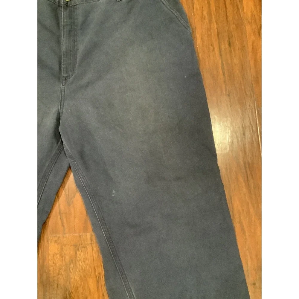 Carhartt Dungaree Fit B11 MDT Size 44X30Navy Blue Work Pants Triple Stitched